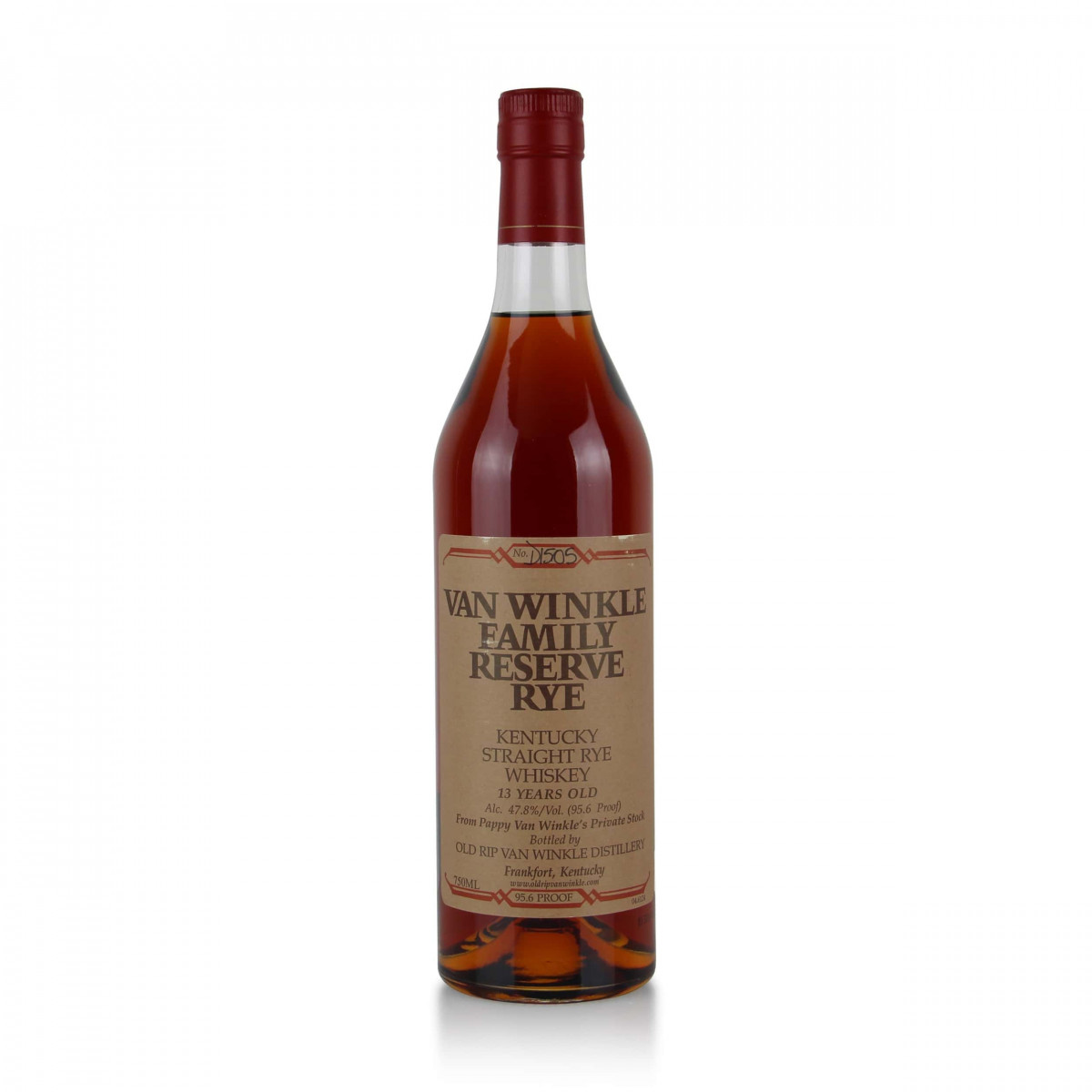 2013 bottle of Van Winkle Rye